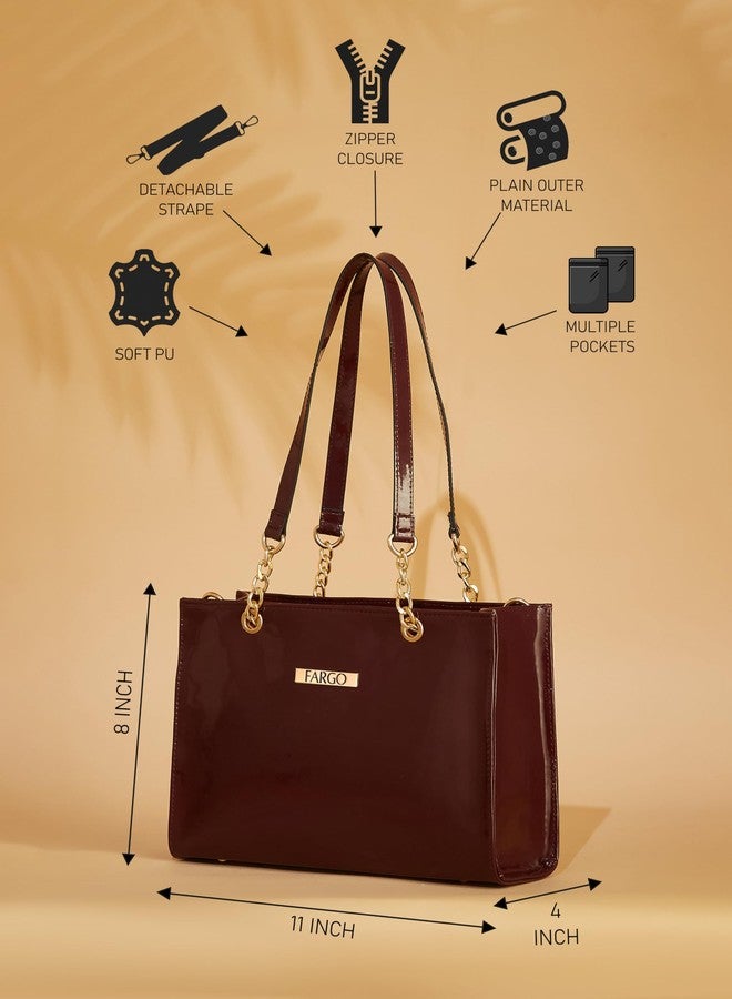 فارجو حقائب يد أنيقة من فارغو للنساء (لون عنابي) - Image 5